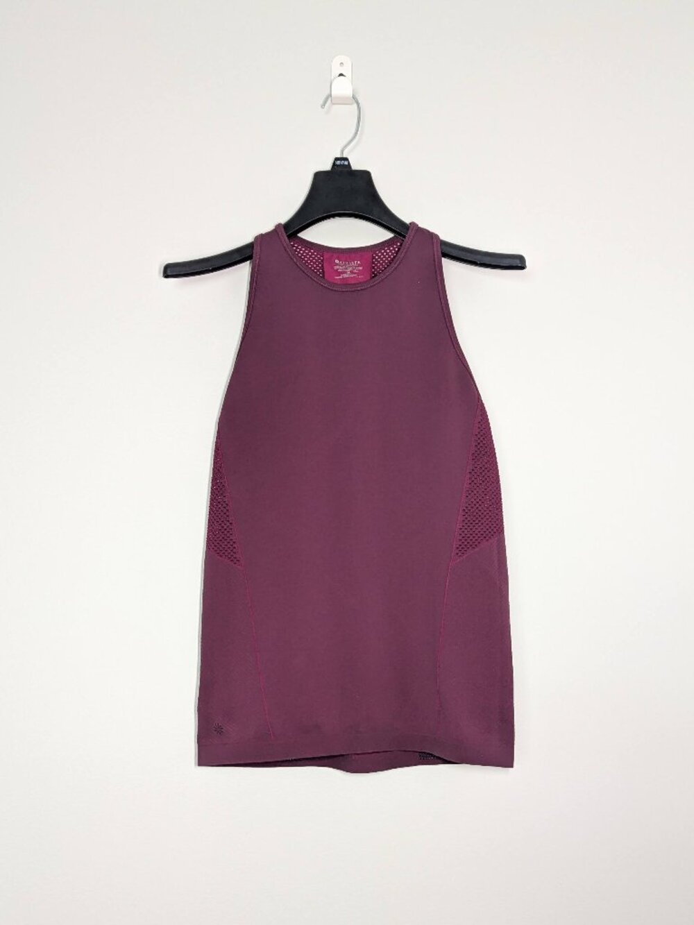 Athleta Caliber Seamless Racerback Tank, Burgundy, Mesh, Size M, Workout Top